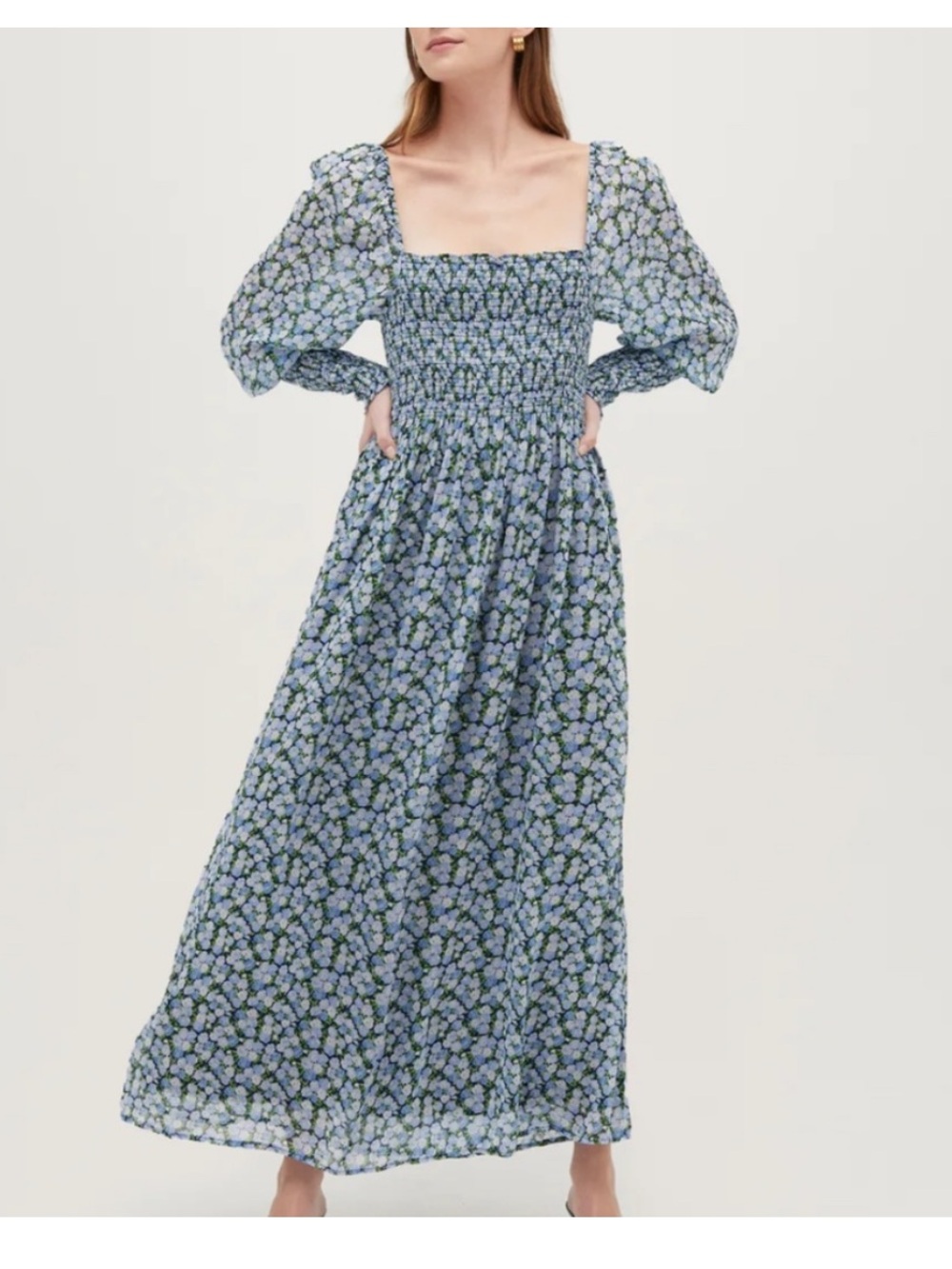 Hill House Maxi Nap Dress Pansy Blue